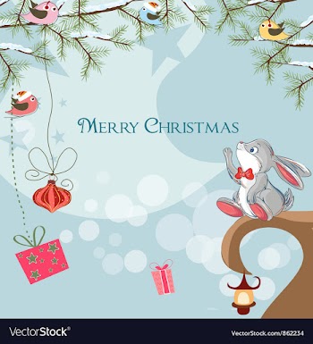 Christmas greeting card vector image