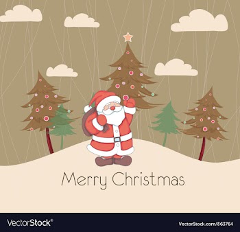 Christmas greeting card vector image