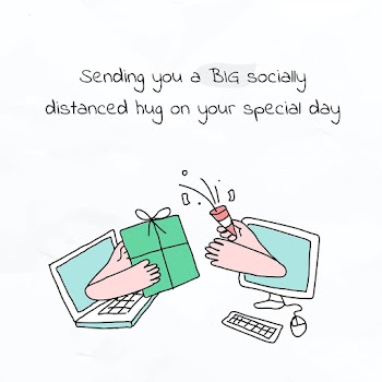 Christmas greeting COVID-19 version cute doodle social media post