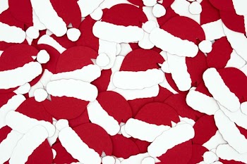 Christmas hats digital wallpaper