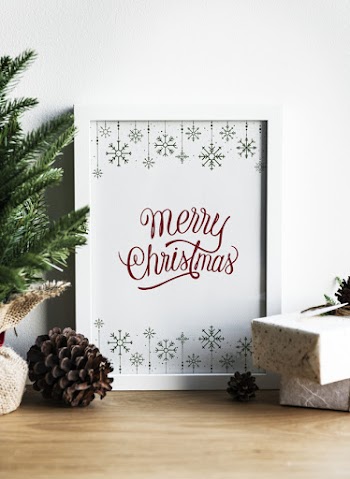 Christmas holiday greeting design mockup Free Psd