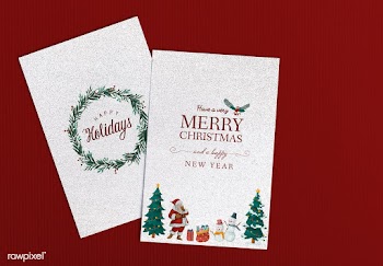 Christmas holiday greeting design mockup | Free stock psd mockup - 516250