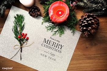 Christmas holiday greeting design mockup | Free stock psd mockup - 516300