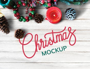 Christmas holiday greeting design mockup | Free stock psd mockup - 516365