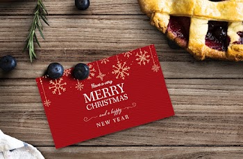 Christmas holiday greeting design mockup | Free stock psd mockup - 516397
