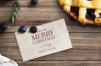 Christmas holiday greeting design mockup | Free stock psd mockup - 516419