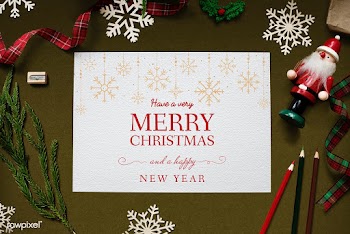 Christmas holiday greeting design mockup | Free stock psd mockup - 516437