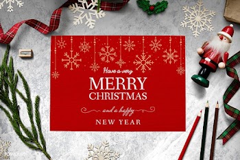 Christmas holiday greeting design mockup | Free stock psd mockup - 516456