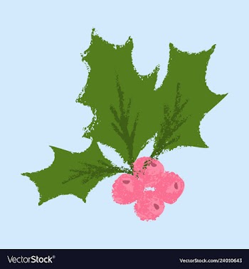 Christmas holly icon symbol vector image