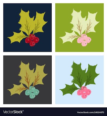 Christmas holly icon symbol vector image