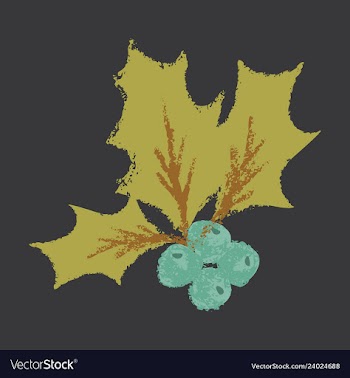 Christmas holly icon symbol vector image