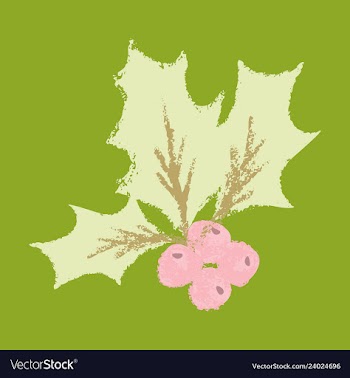 Christmas holly icon symbol vector image
