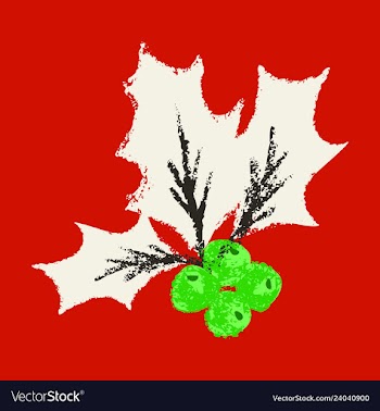 Christmas holly icon symbol vector image