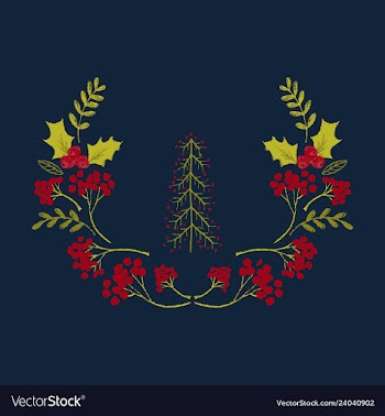 Christmas holly icon symbol vector image