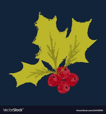 Christmas holly icon symbol vector image
