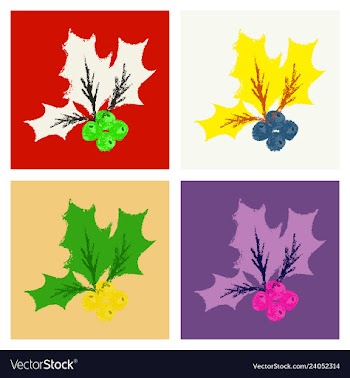 Christmas holly icon symbol vector image