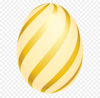 Christmas Icon Gift - Easter Golden Striped Egg PNG Clipart Picture 