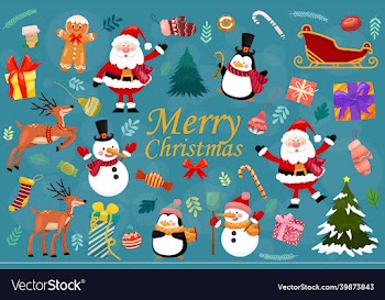 christmas icons new year decoration
