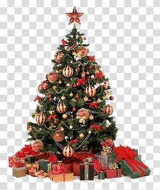 Christmas II, Christmas tree filled with gift boxes transparent background PNG clipart