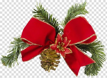 Christmas II, red christmas ribbon illustration transparent background PNG clipart