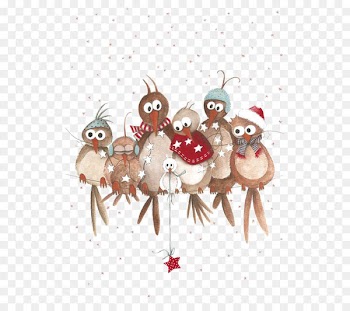 Christmas Illustration - Watercolor bird 