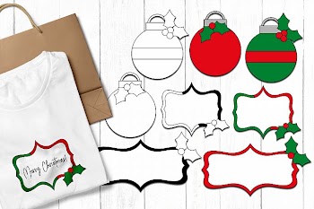 Christmas Illustrations - Ball Ornaments and Frames