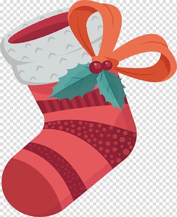 Christmas ing Christmas tree, Red Christmas socks transparent background PNG clipart