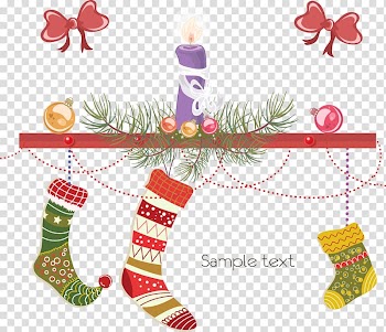 Christmas ing E-card Christmas card Illustration, Christmas socks transparent background PNG clipart
