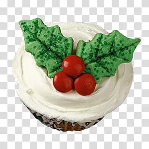 Christmas Items I, cupcake with white and red icing transparent background PNG clipart