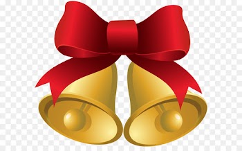Christmas Jingle bell Clip art - Christmas Gold Bells with Red Bow PNG Clipart Image 