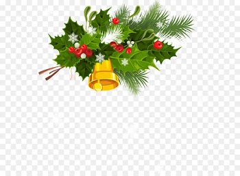 Christmas Jingle bell Clip art - Transparent Christmas Bell Mistletoe and Snowflakes PNG Clipart 