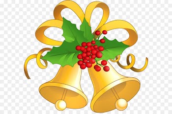 Christmas Jingle bell Clip art - Transparent Christmas Gold Bells with Mistletoe PNG Clipart 