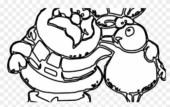 Christmas Kangaroo Coloring Page With Cookie Clip Art - Christmas Border Clipart Black And White