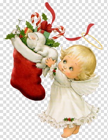 Christmas Kitten Santa Claus Angel , Cat Angel transparent background PNG clipart
