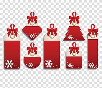 Christmas Label Gift Illustration, Christmas red label transparent background PNG clipart