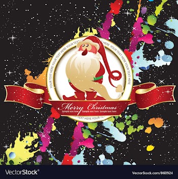 Christmas label with splash vector image