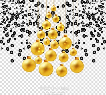 Christmas lights Christmas ornament Christmas tree, With light effect Christmas golden ball transparent background PNG clipart