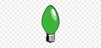 Christmas Lights Clipart Green Pencil And In Color - Red Christmas Tree Light Bulb Greeting Card