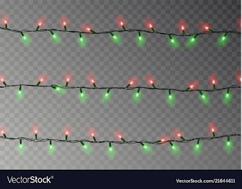 Christmas lights string isolated realistic garlan vector image