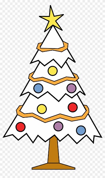 Christmas Line Drawings - Christmas Tree Clip Art Black