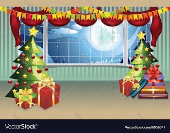 Christmas Living Room2 vector image