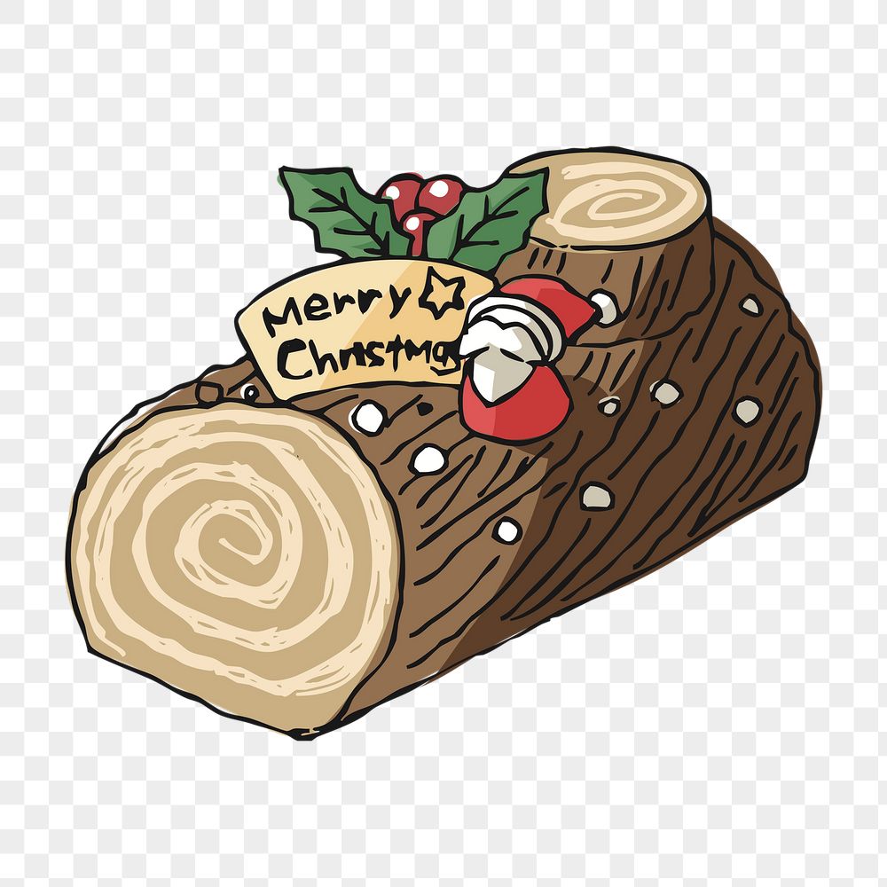 Christmas log png cake sticker, | Free PNG - rawpixel