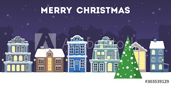 Christmas market vector illustration