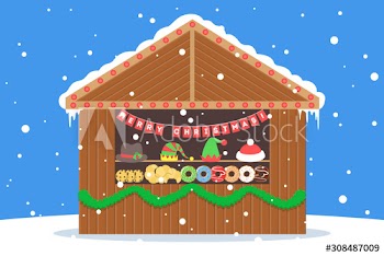 Christmas market vector illustration