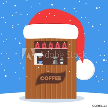 Christmas market vector illustration