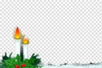 Christmas Materials , Christmas mistletoe with candle footer art transparent background PNG clipart