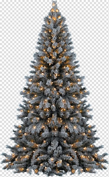 CHRISTMAS MEGA, Christmas tree with orange string lights transparent background PNG clipart