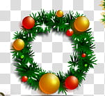 CHRISTMAS MEGA, green and multicolored Christmas wreath illustration transparent background PNG clipart