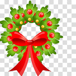 CHRISTMAS MEGA, holly berry wreath transparent background PNG clipart