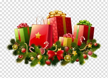 CHRISTMAS MEGA, multicolored Christmas gift boxes and baubles art transparent background PNG clipart